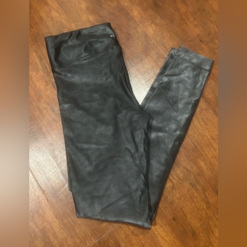 Koral Black Leopard Print Leggings Size XS